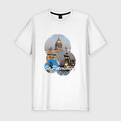 Мужская slim-футболка Санкт-Петербург Россия