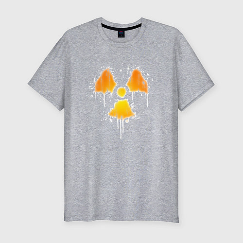 Мужская slim-футболка Radioactive symbol / Меланж – фото 1
