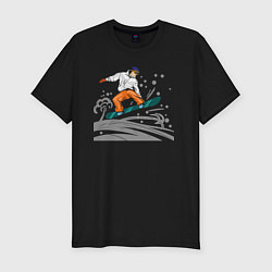 Мужская slim-футболка Сноубордист snowboard