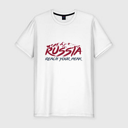 Мужская slim-футболка Россия - Будь на вершине