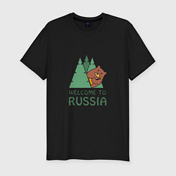 Футболка slim-fit Welcome - Russia, цвет: черный