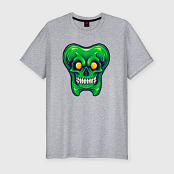 Футболка slim-fit Tooth Skull, цвет: меланж