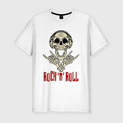 Мужская slim-футболка Rock n Roll Skull