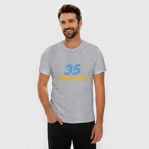 Мужская slim-футболка 35 Champions / Меланж – фото 3