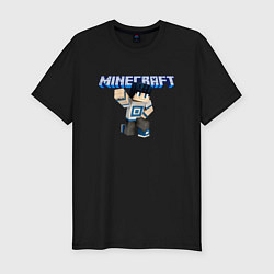 Мужская slim-футболка Minecraft Hero Video game Pose