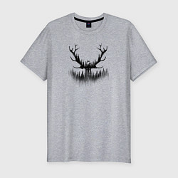 Мужская slim-футболка Велосипедный олень