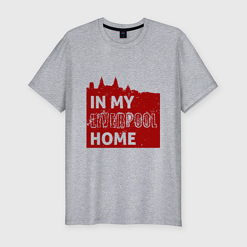 Мужская slim-футболка Home - Liverpool / Меланж – фото 1