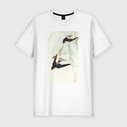 Мужская slim-футболка Three Birds in Full Flight Три ласточки