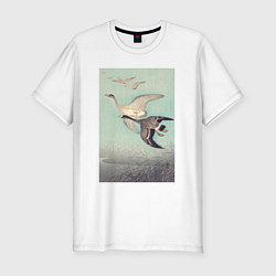 Мужская slim-футболка Great Geese in Flight