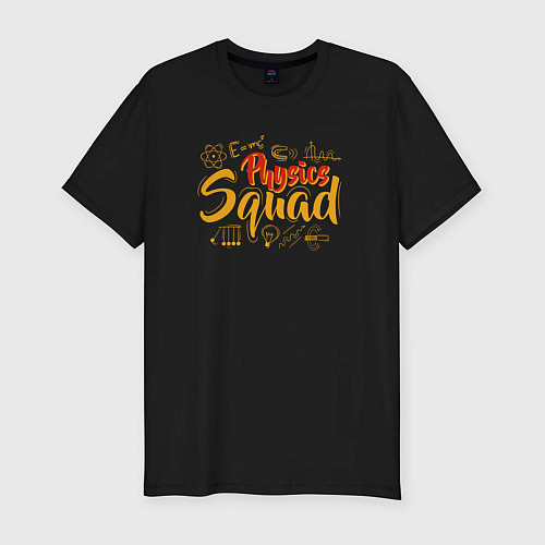 Мужская slim-футболка Physics Squad / Черный – фото 1