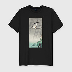 Мужская slim-футболка Cuckoo in Storm - Японские мотивы
