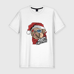 Мужская slim-футболка С НОВЫМ ГОДОМ MERRY CHRISTMAS