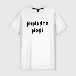 Футболка slim-fit Memento Mori Помни о Смерти Надпись, цвет: белый