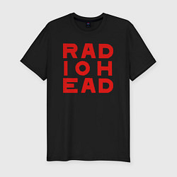 Мужская slim-футболка Radiohead большое красное лого