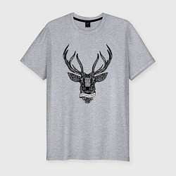 Мужская slim-футболка Олень в стиле Мандала Mandala Deer