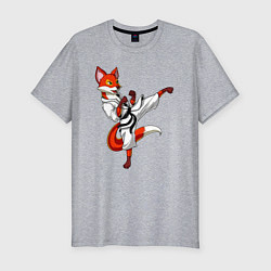 Мужская slim-футболка Лис боец