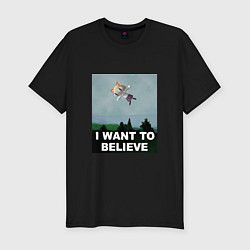 Мужская slim-футболка Neco Arc want to believe