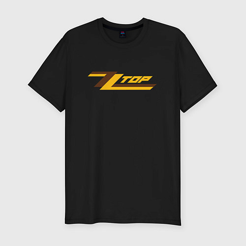 Мужская slim-футболка ZZ top logo / Черный – фото 1