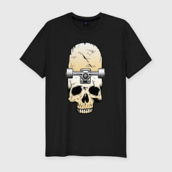 Мужская slim-футболка Череп - скейтборд Экстрим Skull - Skateboard Extre
