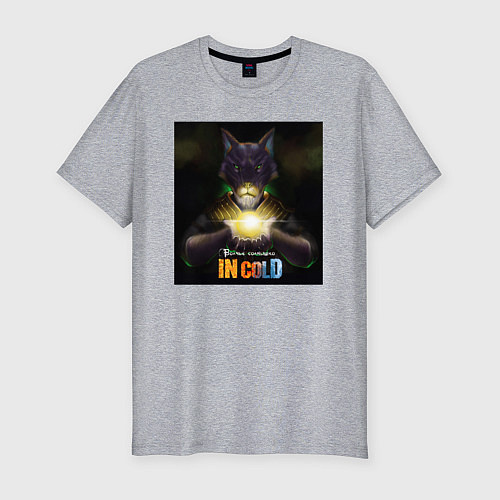 Мужская slim-футболка IN COLD волчье солнышко / Меланж – фото 1