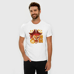 Футболка slim-fit ANIME TIGER PIRATE АНИМЕ ТИГР ПИРАТ, цвет: белый — фото 2