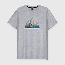 Футболка slim-fit Деревянные горы, цвет: меланж