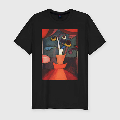 Мужская slim-футболка Autumn Flower Абстрактные подсолнухи / Черный – фото 1