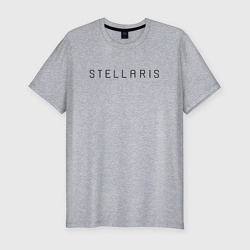 Мужская slim-футболка Stellaris Черное лого / Меланж – фото 1