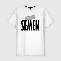 Футболка slim-fit Нереальный Семён Unreal Semen, цвет: белый