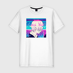 Футболка slim-fit Sad Boy Anime Style, цвет: белый