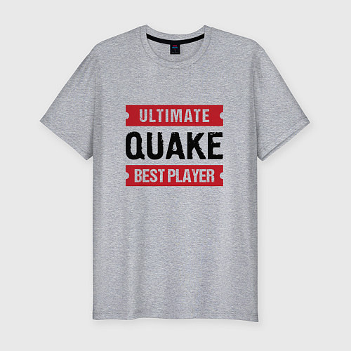 Мужская slim-футболка Quake: таблички Ultimate и Best Player / Меланж – фото 1