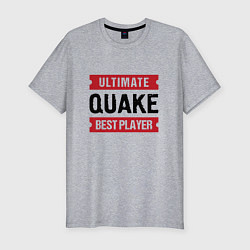 Футболка slim-fit Quake: таблички Ultimate и Best Player, цвет: меланж