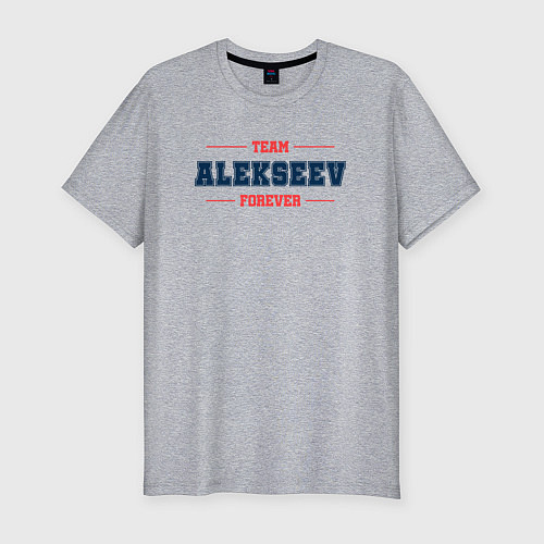 Мужская slim-футболка Team Alekseev Forever фамилия на латинице / Меланж – фото 1