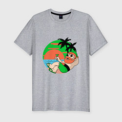 Футболка slim-fit VACATION AT THE SEA, цвет: меланж
