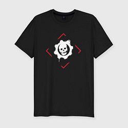 Мужская slim-футболка Символ Gears of War в красном ромбе