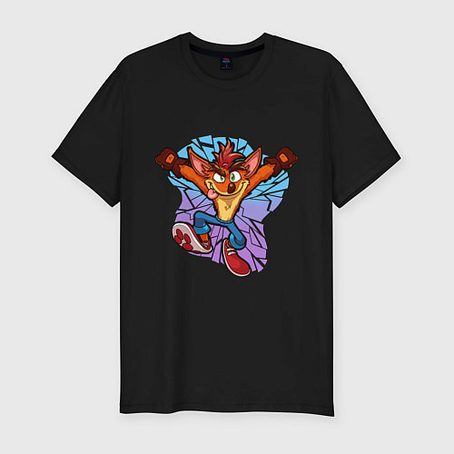 Мужская slim-футболка Crash Bandicoot - Its About Time / Черный – фото 1