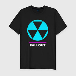 Мужская slim-футболка Символ Fallout в неоновых цветах
