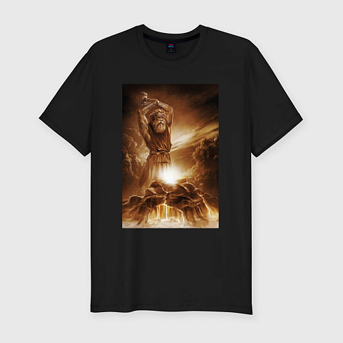 Мужская slim-футболка Сварог - Кузнец / Черный – фото 1