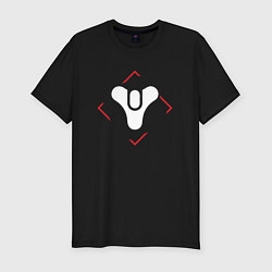 Футболка slim-fit Символ Destiny в красном ромбе, цвет: черный