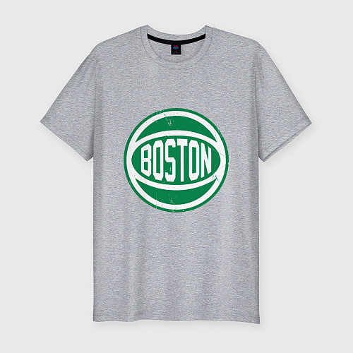 Мужская slim-футболка Boston Ball / Меланж – фото 1