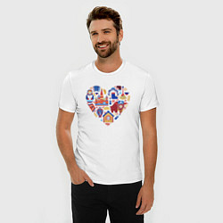 Футболка slim-fit Сердце Россия, цвет: белый — фото 2