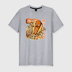 Мужская slim-футболка Хотдожный монстр