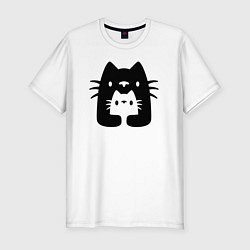 Футболка slim-fit Cats Family, цвет: белый