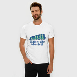 Футболка slim-fit WALK FOR LIFE FUN FEST, цвет: белый — фото 2