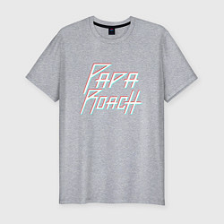 Футболка slim-fit Papa roach Glitch big logo, цвет: меланж