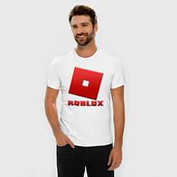 Футболка slim-fit ROBLOX логотип красный градиент, цвет: белый — фото 2