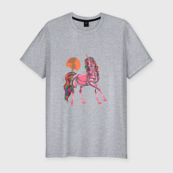 Мужская slim-футболка UNICORN HORSE