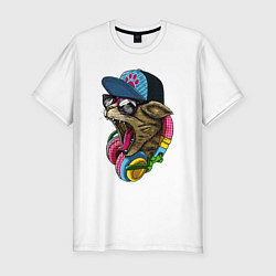 Футболка slim-fit Cat Swag, цвет: белый