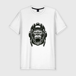 Футболка slim-fit MONKEY IN A TANK HELMET, цвет: белый