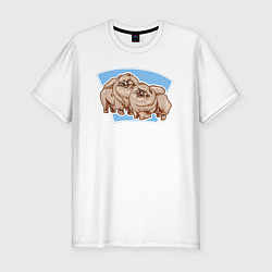 Мужская slim-футболка Померанский шпиц Собаки